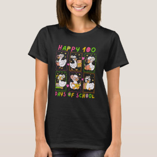 Camiseta Ganso Feliz 100 Días de Escuela para Maestras