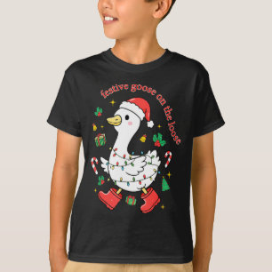 Camiseta Ganso Festivo De Navidad Suelto Ganso Tonto X