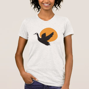 Camiseta Ganso Hermoso Volador y Puesta de Sol