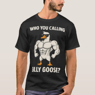 Camiseta Ganso Musculoso Divertido Meme de Gimnasio Quién L