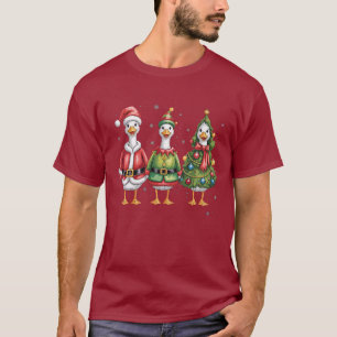 Camiseta Ganso Navideño Antiguo Pato Santa Ganso Tonto