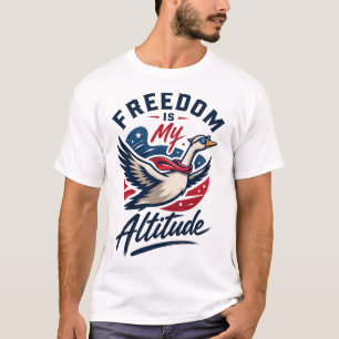 Camiseta Ganso Patriótico Vintage Gráfico de Libertad