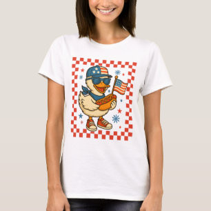 Camiseta Ganso Retro Divertido Bandera Patriótica USA 4 de 