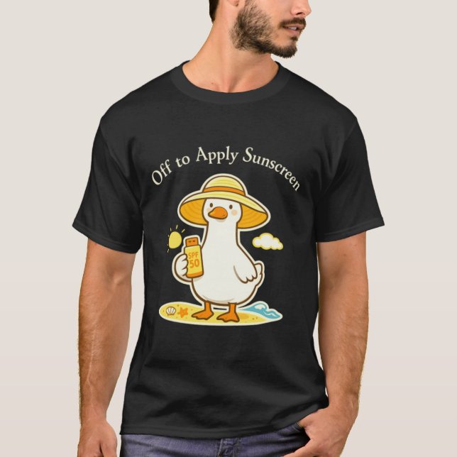 Camiseta Ganso Se Va a Aplicar Protector Solar Humor Divert (Anverso)