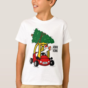 Camiseta Ganso tonto conduciendo coche de juguete con árbol