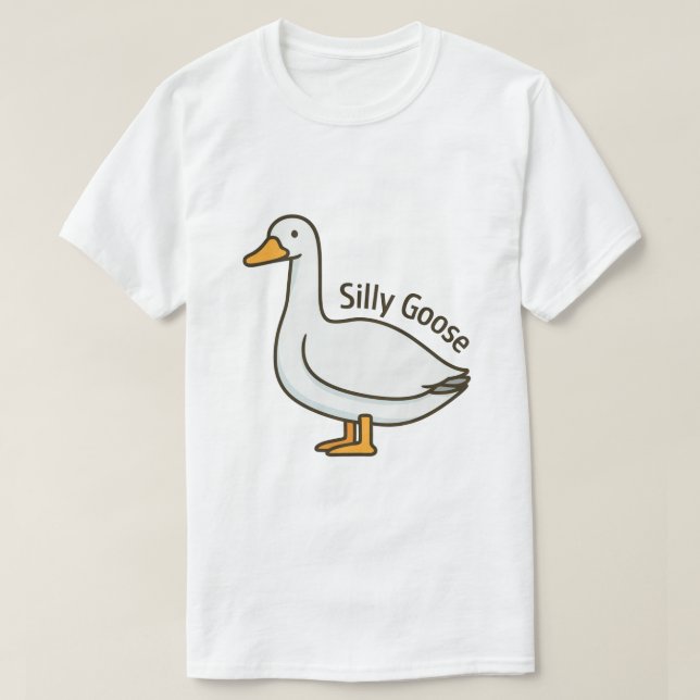 Camiseta Ganso Tonto Dibujo Animado Divertido (Diseño del anverso)