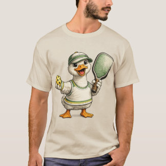 Camiseta Ganso Tonto Divertido Pickleball :  Ganso con Remo