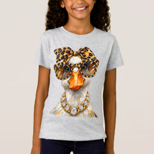 Camiseta Ganso Tonto Glam Leopardo Preparado Divertido Anim