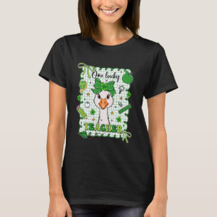 Camiseta Ganso Un Maestro Afortunado Coqueta Lazo Día de Sa