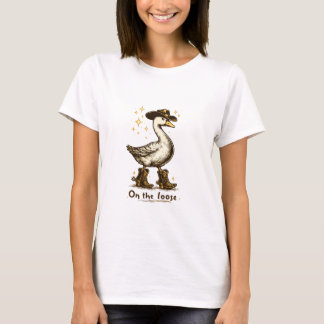 Camiseta Ganso Vaquero Suelto Arte Divertido del Oeste