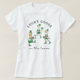 Camiseta Gansos Divertidos Afortunados Bailando St Patrick'