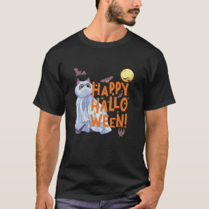 Camiseta Gantador Gato Feliz Halloween Funny Kitten Lover H