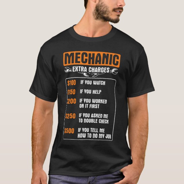 Camiseta Garage Mechanic Etra Charges Rate Caruning S frien (Anverso)