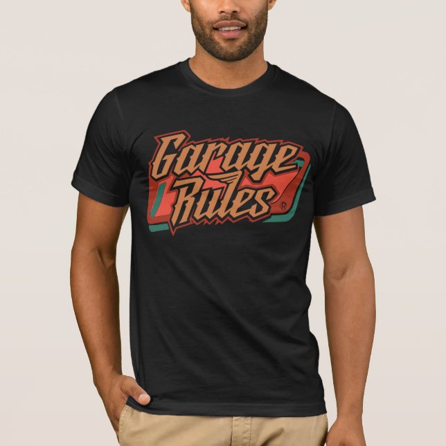 Camiseta Garage Rules Neon 80's ochenta (Anverso)