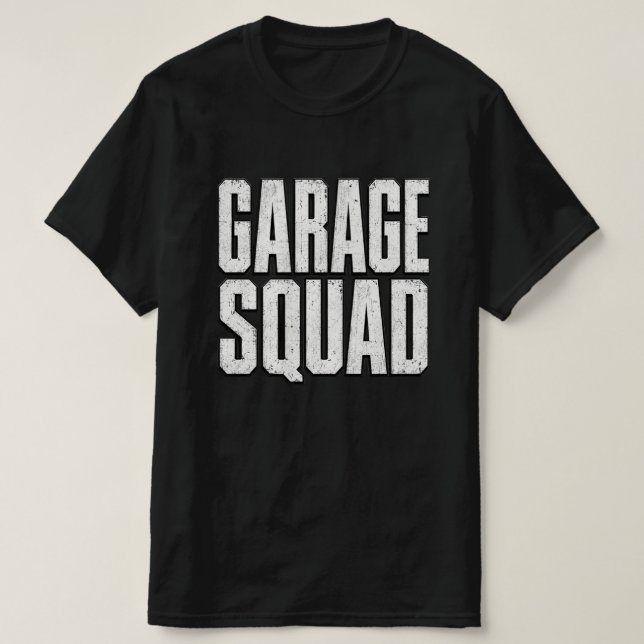 Camiseta Garage Squad, regalo para mecánicos (Diseño del anverso)
