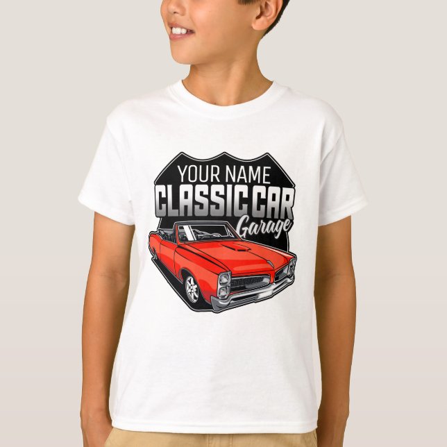 Camiseta Garaje de coche clásico convertible personalizado  (Anverso)