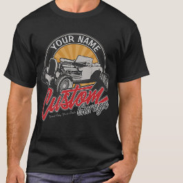 Camiseta Garaje de Hot Rod Personalizado Roadster Retro Per