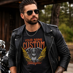 Camiseta  Garaje de motocicleta personalizada Eagle Wings B