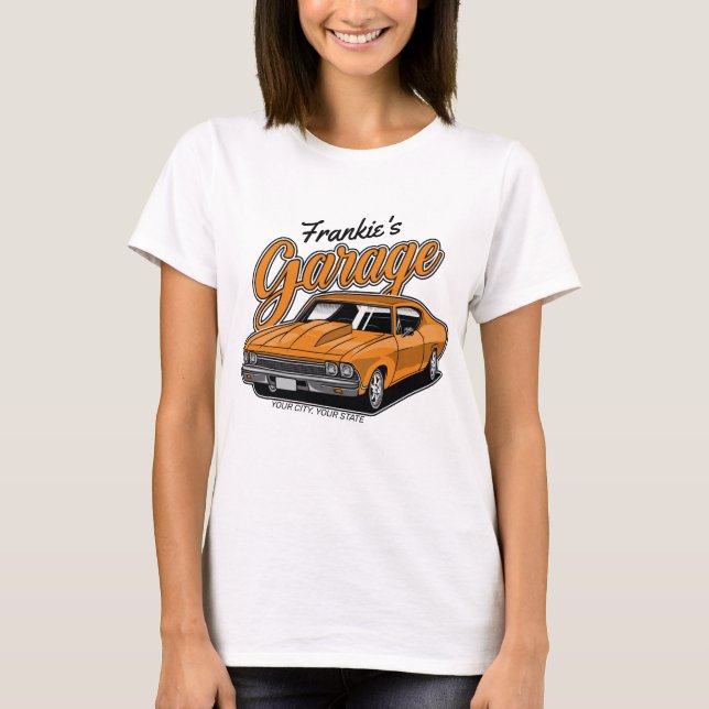 Camiseta Garaje de Muscle Car Clásico Personalizado 1968 39 (Anverso)