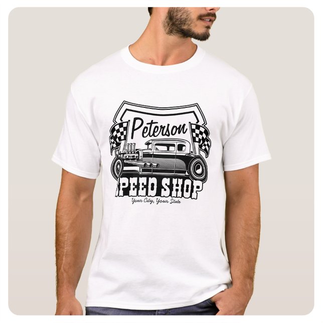 Camiseta Garaje de tienda de velocidad de Carreras caliente (Subido por el creador)