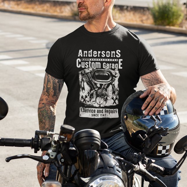 Camiseta Garaje del Personalizado de reparación de motocicl (Subido por el creador)