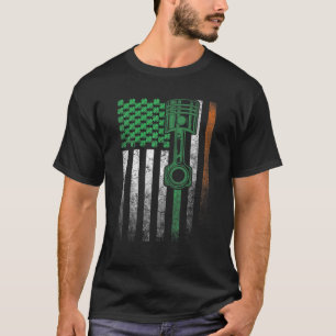 Camiseta Garaje mecánico de coches Bandera irlandesa americ