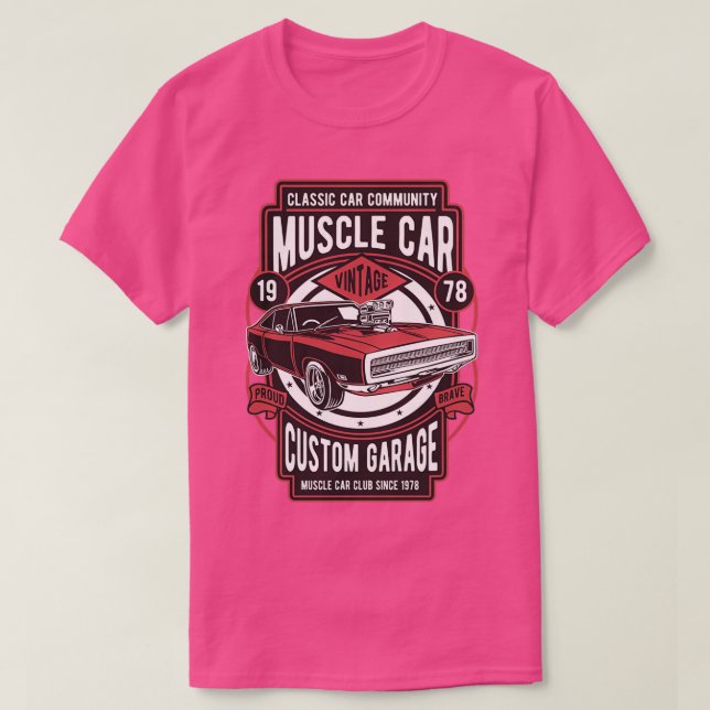 Camiseta Garaje para Personalizado de automóvil muscular 1 (Diseño del anverso)