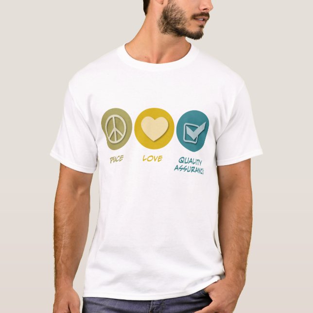 Camiseta Garantía de calidad del amor de la paz (Anverso)