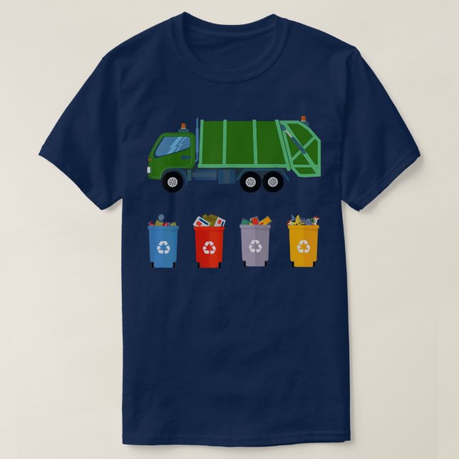 Camiseta Garbage recycling trash truck girls and boys  (Diseño del anverso)