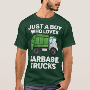 Camiseta Garbage Truck Boys Kids Just A Boy Who Loves Garba