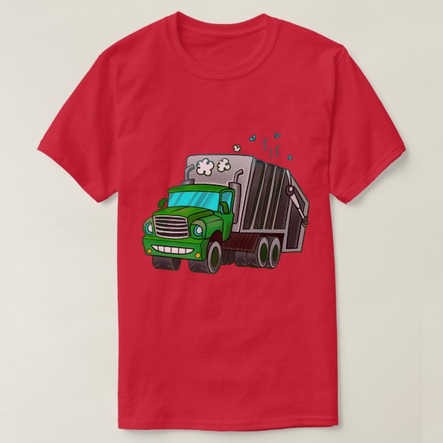 Camiseta Garbage Truck Illustration For Garbage Trucks Love (Diseño del anverso)