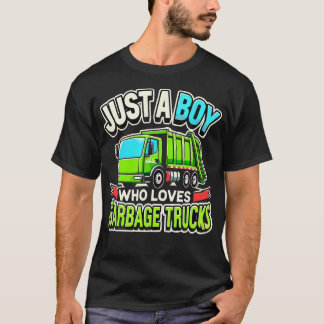 Camiseta Garbage Truck Lover Just A Boy Who Loves Garbage T
