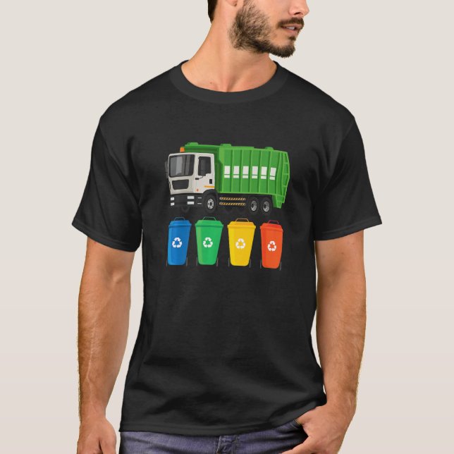 Camiseta Garbage Truck  Truck Trash Recycling  Waste Manage (Anverso)