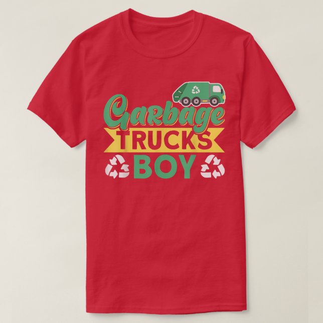 Camiseta Garbage Trucks Boy Waste Management Garbage Truck  (Diseño del anverso)