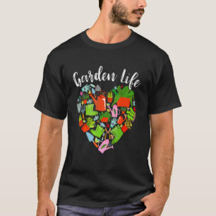 Camiseta Garden Life Gardening Tools Heart Gardener Plant