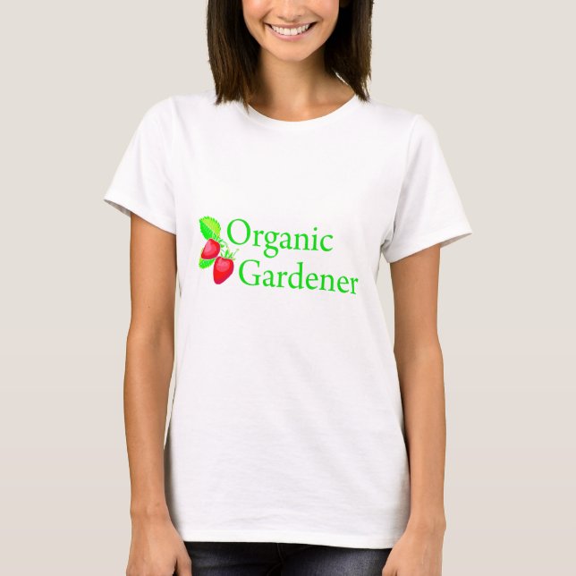 Camiseta Gardener orgánico - Fresas (Anverso)