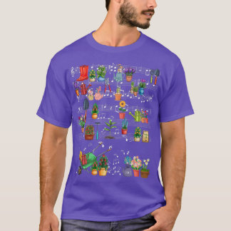 Camiseta Gardener Playing With Music Note Clef Plants Garde