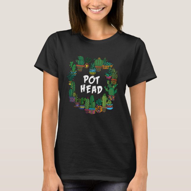 Camiseta Gardener Succulents Pot Head Plant Cactus Gardenin (Anverso)