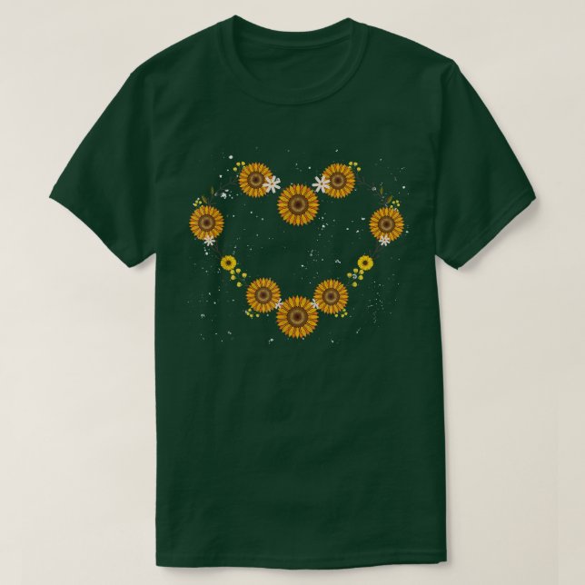 Camiseta Gardener Sunflower Blossom Corazón Jardín Botánico (Diseño del anverso)