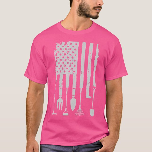 Camiseta Gardeners Gardening Tools American Flag 4Th Of Jul (Anverso)