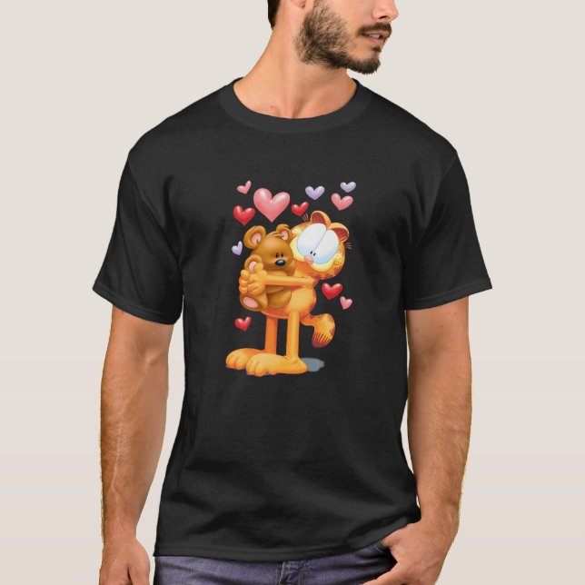 Camiseta Garfield abrazando a Pooky con un gato Personaliza (Anverso)