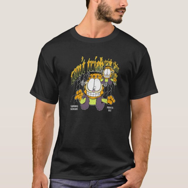 Camiseta Garfield Halloween no puede engañar a Frankenstein (Anverso)