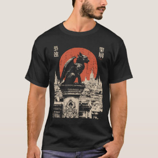 Camiseta Gárgola Guardian panorama gótico de la ciudad con