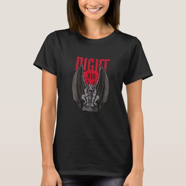 Camiseta Gargoyle Scary Halloween Demon Ghotic Figuri (Anverso)