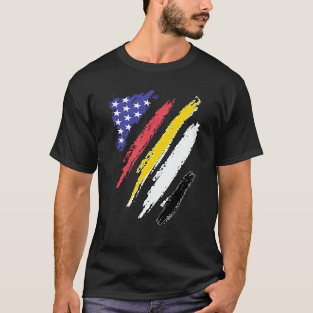 Camiseta Garifuna American Patriot Grown Heart Flag Stripes (Anverso)