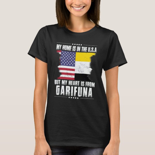 Camiseta Garifuna American Patriot Grown Proud Home Heart U (Anverso)