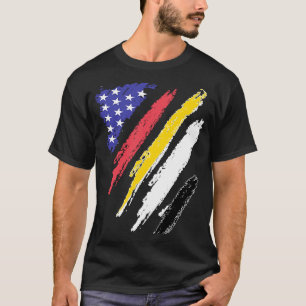 Camiseta Garifuna Patriota Estadounidense Grown Hearwn Flag