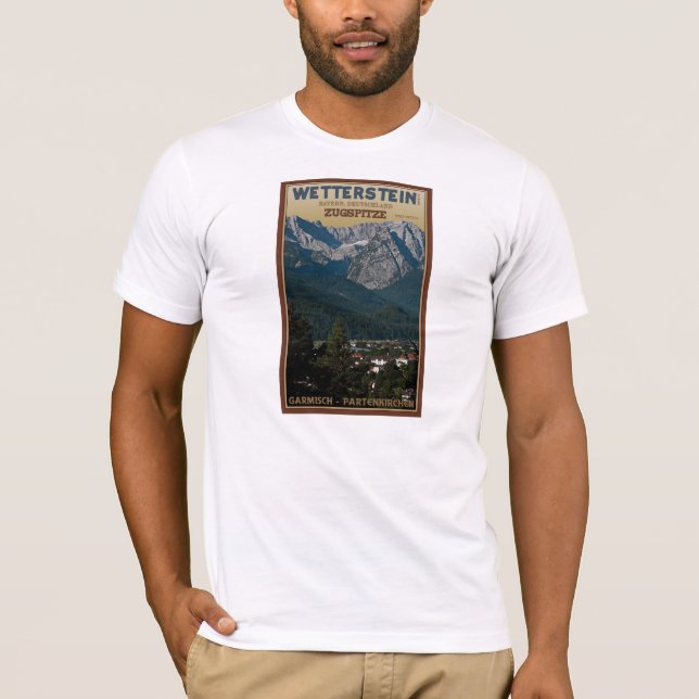 Camiseta Garmisch - Zugspitze sobre ciudad (Anverso)