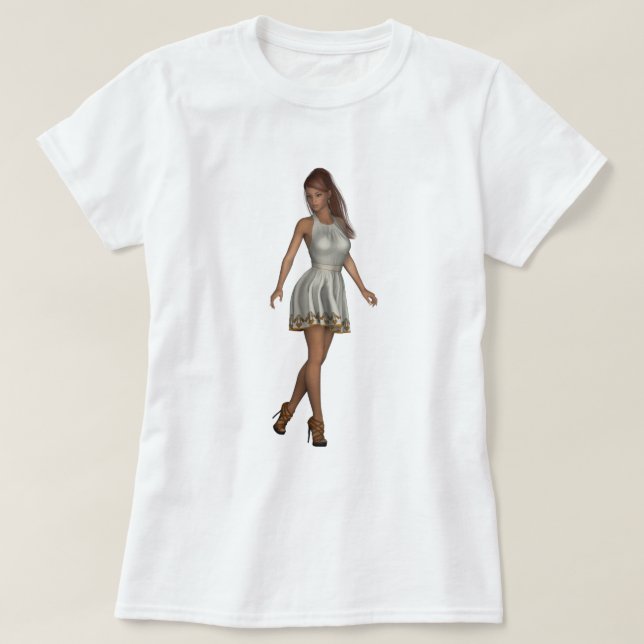 Camiseta garota da moda (Diseño del anverso)