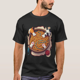 Camiseta Garras de Gato Divertidas Espaguetis de Hilo Humor